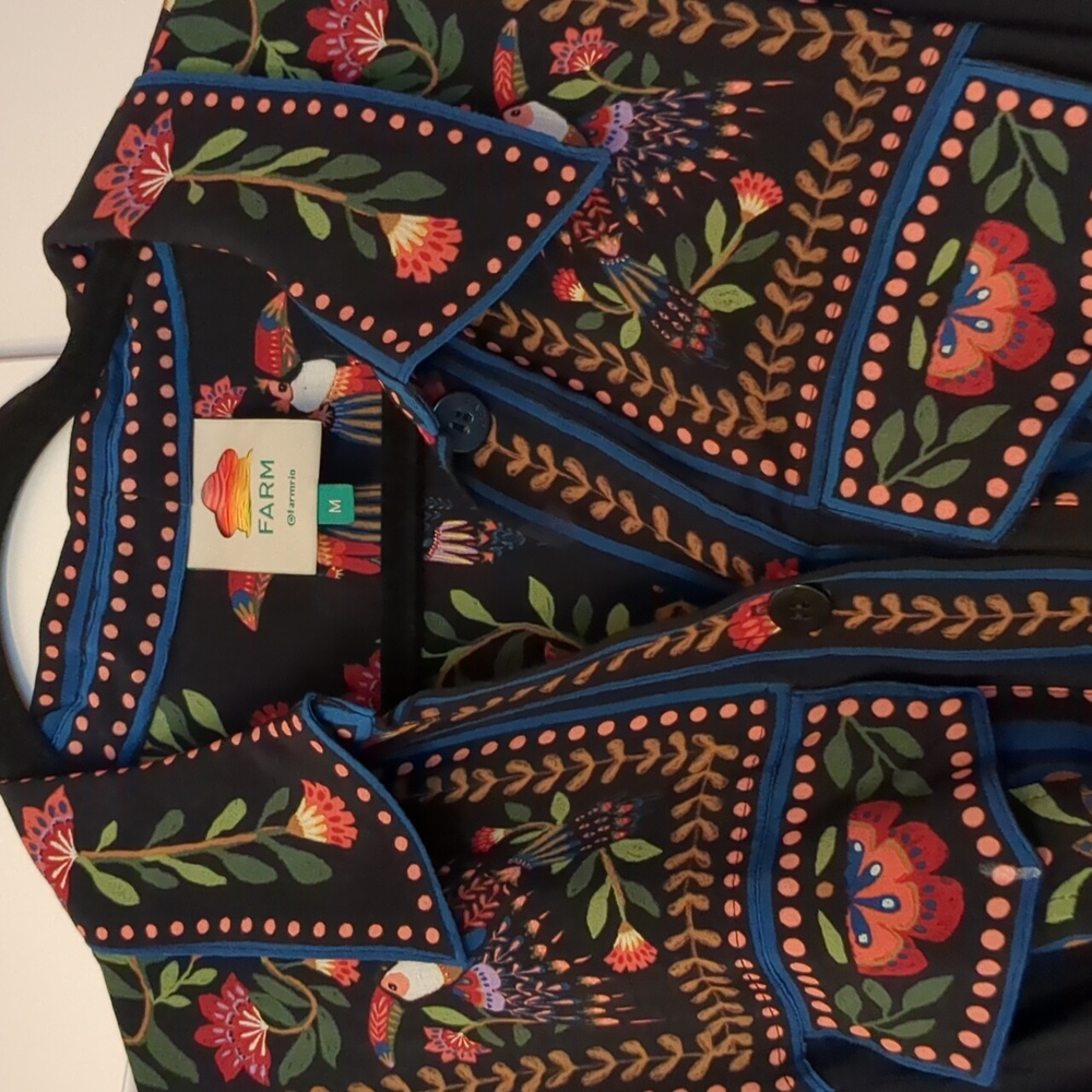 Farm Rio  toucan garden midi dress in black - Picture 5 of 11